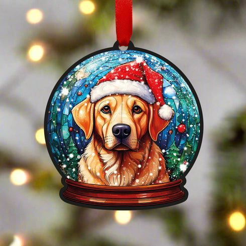 Labrador Yellow Snow Globe Decoration